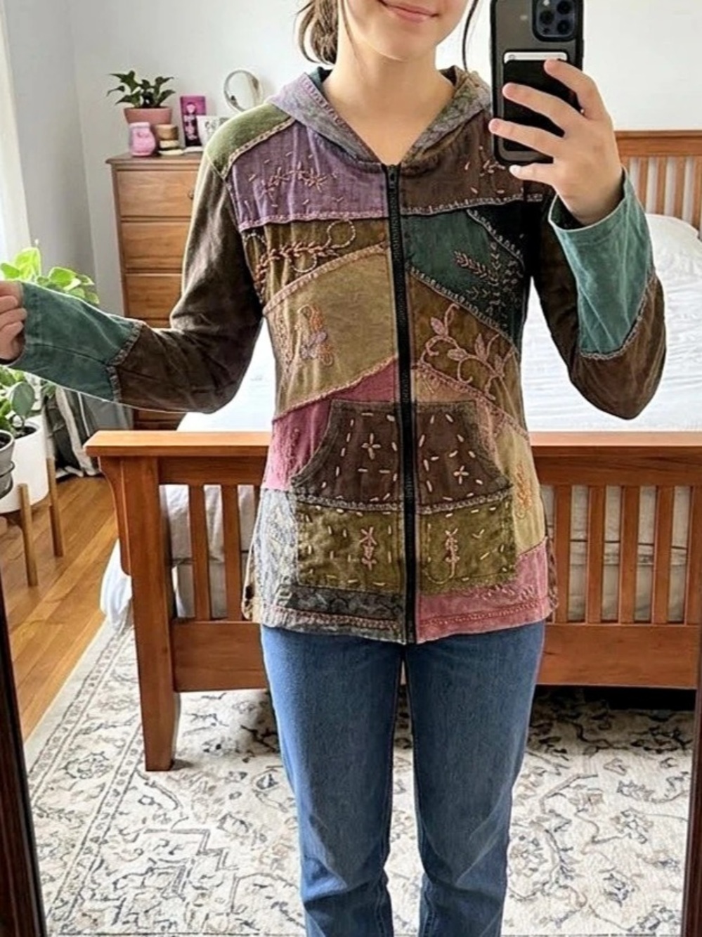 Women's Patchwork Hooded Jacket